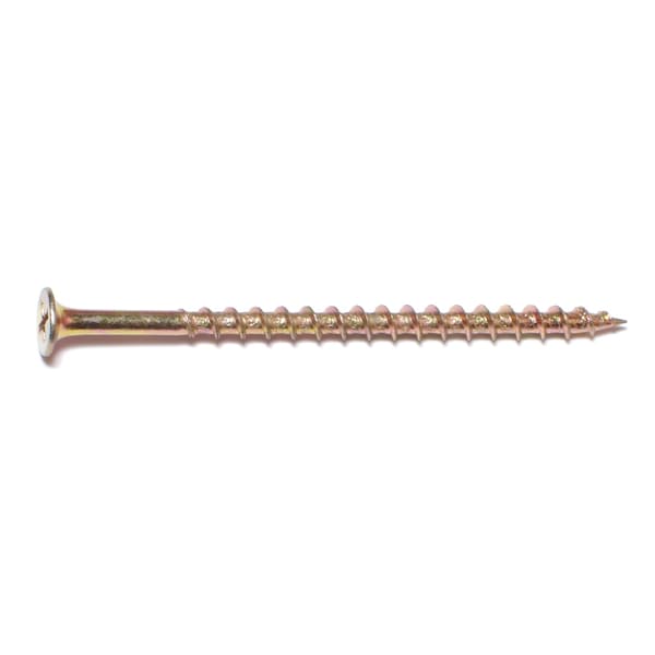 Buildright 3 in, Phillips Drive, Flat Head Wood Screw, Zinc Yellow Steel, 2000 PK 03450 - main